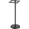 imageFORIOUS Toilet Paper Holder Wall Mount Stainless Steel Rustproof Double Post Pivoting Tissue Roll Holder for Bathroom Commercial Toilet Paper Dispenser Oil Rubbed BronzeMatte Black