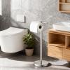 imageFORIOUS Toilet Paper Holder Wall Mount Stainless Steel Rustproof Double Post Pivoting Tissue Roll Holder for Bathroom Commercial Toilet Paper Dispenser Oil Rubbed BronzeStainless Steel