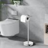imageFORIOUS Toilet Paper Holder Wall Mount Stainless Steel Rustproof Double Post Pivoting Tissue Roll Holder for Bathroom Commercial Toilet Paper Dispenser Oil Rubbed BronzeChrome