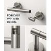 imageFORIOUS Toilet Paper Holder Wall Mount Stainless Steel Rustproof Double Post Pivoting Tissue Roll Holder for Bathroom Commercial Toilet Paper Dispenser Oil Rubbed BronzeStainless Steel