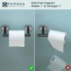 imageFORIOUS Toilet Paper Holder Wall Mount Stainless Steel Rustproof Double Post Pivoting Tissue Roll Holder for Bathroom Commercial Toilet Paper Dispenser Oil Rubbed BronzeMatte Black  Stainless Steel