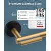 imageFORIOUS Toilet Paper Holder Wall Mount Stainless Steel Rustproof Double Post Pivoting Tissue Roll Holder for Bathroom Commercial Toilet Paper Dispenser Oil Rubbed BronzeBrushed Gold  Matte Black