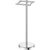 imageFORIOUS Toilet Paper Holder Wall Mount Stainless Steel Rustproof Double Post Pivoting Tissue Roll Holder for Bathroom Commercial Toilet Paper Dispenser Oil Rubbed BronzeChrome