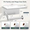 imageFORIOUS Toilet Paper Holder with Phone Shelf Natural Marble Wall Mount Tissue Roll Holder for Bathroom Washroom 304 Stainless Steel Commercial Toilet Tissue Dispensers with Shelf Matte BlackBrushed Nickel