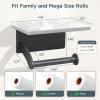 imageFORIOUS Toilet Paper Holder with Phone Shelf Natural Marble Wall Mount Tissue Roll Holder for Bathroom Washroom 304 Stainless Steel Commercial Toilet Tissue Dispensers with Shelf Matte BlackMatte Black