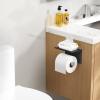 imageFORIOUS Toilet Paper Holder with Shelf Adhesive or Screw Wall Mount Toilet Paper Roll Holder for Bathroom SUS 304 Stainless Steel Commercial Toilet Tissue Holder Dispenser Oil Rubbed BronzeMatte Black  Brushed Nickel