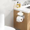 imageFORIOUS Toilet Paper Holder with Shelf Adhesive or Screw Wall Mount Toilet Paper Roll Holder for Bathroom SUS 304 Stainless Steel Commercial Toilet Tissue Holder Dispenser Oil Rubbed BronzeChrome