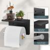 imageFORIOUS Toilet Paper Holder with Shelf Adhesive or Screw Wall Mount Toilet Paper Roll Holder for Bathroom SUS 304 Stainless Steel Commercial Toilet Tissue Holder Dispenser Oil Rubbed BronzeMatte Black  Brushed Nickel