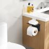imageFORIOUS Toilet Paper Holder with Shelf Adhesive or Screw Wall Mount Toilet Paper Roll Holder for Bathroom SUS 304 Stainless Steel Commercial Toilet Tissue Holder Dispenser Oil Rubbed BronzeMatte Black  Brushed Gold