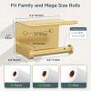 imageFORIOUS Toilet Paper Holder with Shelf Adhesive or Screw Wall Mount Toilet Paper Roll Holder for Bathroom SUS 304 Stainless Steel Commercial Toilet Tissue Holder Dispenser Oil Rubbed BronzeBrushed Gold