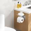 imageFORIOUS Toilet Paper Holder with Shelf Adhesive or Screw Wall Mount Toilet Paper Roll Holder for Bathroom SUS 304 Stainless Steel Commercial Toilet Tissue Holder Dispenser Oil Rubbed BronzeStainless Steel