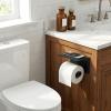 imageFORIOUS Toilet Paper Holder with Shelf Adhesive or Screw Wall Mount Toilet Paper Roll Holder for Bathroom SUS 304 Stainless Steel Commercial Toilet Tissue Holder Dispenser Oil Rubbed BronzeMatte Black