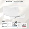 imageFORIOUS Toilet Paper Holder with Shelf Adhesive or Screw Wall Mount Toilet Paper Roll Holder for Bathroom SUS 304 Stainless Steel Commercial Toilet Tissue Holder Dispenser Oil Rubbed BronzeWhite