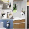 imageFORIOUS Toilet Paper Holder with Shelf Adhesive or Screw Wall Mount Toilet Paper Roll Holder for Bathroom SUS 304 Stainless Steel Commercial Toilet Tissue Holder Dispenser Oil Rubbed BronzeMatte Black