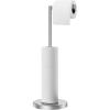 imageFORIOUS Toilet Paper Holder Stand Modern Free Standing Tissue Roll Holder for Bathroom Durable SUS 304 Stainless Steel and Weighted Base Storage for 4 Rolls Matte Black amp Brushed Gold 232 HBrushed Nickel