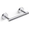 imageFORIOUS Toilet Paper Holder Wall Mount Stainless Steel Rustproof Double Post Pivoting Tissue Roll Holder for Bathroom Commercial Toilet Paper Dispenser Oil Rubbed BronzeChrome