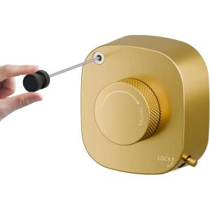 imageFORIOUS Retractable Clothesline Indoor 138 Ft NonSagging Outdoor Clothes Line Rustproof All Stainless Steel Heavy Duty Clothes Drying Laundry Line Screw Wall Mounted for Bathroom Brushed GoldBrushed Gold