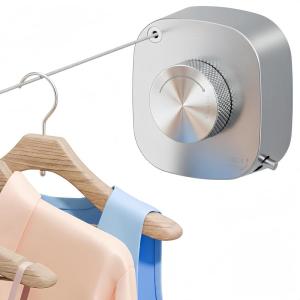 imageFORIOUS Retractable Clothesline Indoor 138 Ft NonSagging Outdoor Clothes Line Rustproof All Stainless Steel Heavy Duty Clothes Drying Laundry Line Screw Wall Mounted for Bathroom Brushed GoldBrushed Nickel