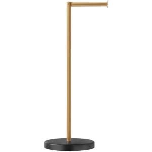 imageFORIOUS Toilet Paper Holder Stand Modern Free Standing Tissue Roll Holder for Bathroom Durable SUS 304 Stainless Steel and Weighted Base Storage for 4 Rolls Matte Black amp Brushed Gold 232 HMatte Black  Brushed Gold