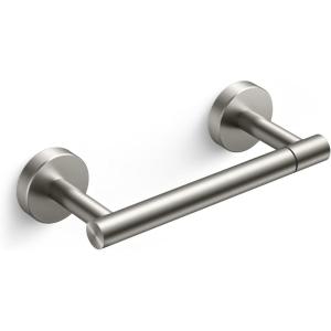 imageFORIOUS Toilet Paper Holder Wall Mount Stainless Steel Rustproof Double Post Pivoting Tissue Roll Holder for Bathroom Commercial Toilet Paper Dispenser Oil Rubbed BronzeStainless Steel