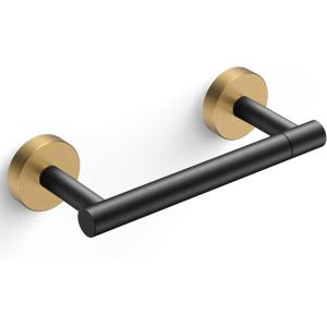 imageFORIOUS Toilet Paper Holder Wall Mount Stainless Steel Rustproof Double Post Pivoting Tissue Roll Holder for Bathroom Commercial Toilet Paper Dispenser Oil Rubbed BronzeMatte Black  Brushed Gold