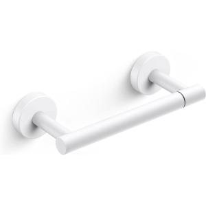 imageFORIOUS Toilet Paper Holder Wall Mount Stainless Steel Rustproof Double Post Pivoting Tissue Roll Holder for Bathroom Commercial Toilet Paper Dispenser Oil Rubbed BronzeWhite