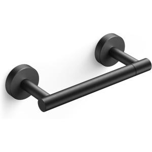 imageFORIOUS Toilet Paper Holder Wall Mount Stainless Steel Rustproof Double Post Pivoting Tissue Roll Holder for Bathroom Commercial Toilet Paper Dispenser Oil Rubbed BronzeMatte Black