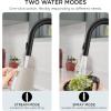 imageFORIOUS Black Bar Sink Faucet for Kitchen Sink Modern Single Handle Kitchen Faucet with Pull Down Sprayer Stainless Steel High Arc with Deck Plate for 1 or 3 Hole Suitable for Bathroom RV CamperMatte Black