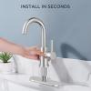 imageFORIOUS Black Bathroom Faucet 1 or 3 Hole Single Handle Matte Black Bathroom Sink Faucet 2 Pack with cUPC Supply Line and Pop Up Drain Suitable for Bar RV Vanity Restroom CommerialStainless Steel x2Pcs