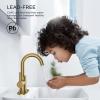 imageFORIOUS Black Bathroom Faucet 1 or 3 Hole Single Handle Matte Black Bathroom Sink Faucet 2 Pack with cUPC Supply Line and Pop Up Drain Suitable for Bar RV Vanity Restroom CommerialBrushed Gold