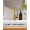 imageFORIOUS Black Bathroom Faucet 1 or 3 Hole Single Handle Matte Black Bathroom Sink Faucet 2 Pack with cUPC Supply Line and Pop Up Drain Suitable for Bar RV Vanity Restroom CommerialBrushed Gold