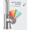 imageFORIOUS Black Bathroom Faucet 1 or 3 Hole Single Handle Matte Black Bathroom Sink Faucet 2 Pack with cUPC Supply Line and Pop Up Drain Suitable for Bar RV Vanity Restroom CommerialStainless Steel
