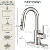 imageFORIOUS Black Bathroom Faucet 1 or 3 Hole Single Handle Matte Black Bathroom Sink Faucet 2 Pack with cUPC Supply Line and Pop Up Drain Suitable for Bar RV Vanity Restroom CommerialStainless Steel