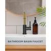 imageFORIOUS Black Bathroom Faucet 1 or 3 Hole Single Handle Matte Black Bathroom Sink Faucet 2 Pack with cUPC Supply Line and Pop Up Drain Suitable for Bar RV Vanity Restroom CommerialBlack and Gold