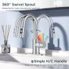 imageFORIOUS Black Bathroom Faucet 1 or 3 Hole Single Handle Matte Black Bathroom Sink Faucet 2 Pack with cUPC Supply Line and Pop Up Drain Suitable for Bar RV Vanity Restroom CommerialChrome