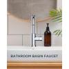 imageFORIOUS Black Bathroom Faucet 1 or 3 Hole Single Handle Matte Black Bathroom Sink Faucet 2 Pack with cUPC Supply Line and Pop Up Drain Suitable for Bar RV Vanity Restroom CommerialChrome