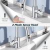 imageFORIOUS Black Bathroom Faucet 1 or 3 Hole Single Handle Matte Black Bathroom Sink Faucet 2 Pack with cUPC Supply Line and Pop Up Drain Suitable for Bar RV Vanity Restroom CommerialChrome