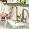 imageFORIOUS Black Bathroom Faucet 1 or 3 Hole Single Handle Matte Black Bathroom Sink Faucet 2 Pack with cUPC Supply Line and Pop Up Drain Suitable for Bar RV Vanity Restroom CommerialBrushed Gold