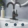 imageFORIOUS Black Bathroom Faucet 1 or 3 Hole Single Handle Matte Black Bathroom Sink Faucet 2 Pack with cUPC Supply Line and Pop Up Drain Suitable for Bar RV Vanity Restroom CommerialMatte Black