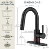 imageFORIOUS Black Bathroom Faucet 1 or 3 Hole Single Handle Matte Black Bathroom Sink Faucet 2 Pack with cUPC Supply Line and Pop Up Drain Suitable for Bar RV Vanity Restroom CommerialMatte Black