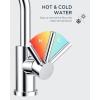 imageFORIOUS Black Bathroom Faucet 1 or 3 Hole Single Handle Matte Black Bathroom Sink Faucet 2 Pack with cUPC Supply Line and Pop Up Drain Suitable for Bar RV Vanity Restroom CommerialChrome