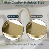 imageFORIOUS Black Bathroom Faucet 1 or 3 Hole Single Handle Matte Black Bathroom Sink Faucet 2 Pack with cUPC Supply Line and Pop Up Drain Suitable for Bar RV Vanity Restroom CommerialBrushed Gold