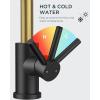 imageFORIOUS Black Bathroom Faucet 1 or 3 Hole Single Handle Matte Black Bathroom Sink Faucet 2 Pack with cUPC Supply Line and Pop Up Drain Suitable for Bar RV Vanity Restroom CommerialBlack and Gold