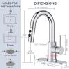 imageFORIOUS Black Bathroom Faucet 1 or 3 Hole Single Handle Matte Black Bathroom Sink Faucet 2 Pack with cUPC Supply Line and Pop Up Drain Suitable for Bar RV Vanity Restroom CommerialChrome