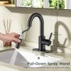 imageFORIOUS Black Bathroom Faucet 1 or 3 Hole Single Handle Matte Black Bathroom Sink Faucet 2 Pack with cUPC Supply Line and Pop Up Drain Suitable for Bar RV Vanity Restroom CommerialMatte Black