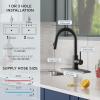 imageFORIOUS Black Kitchen Faucet and Bar Sink Faucet with Pull Down Sprayer for Bar Bathroom Farmhouse Camper Laundry Rv