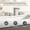 imageFORIOUS Brushed Nickel Kitchen Faucets  Bathroom Faucets 3 Hole