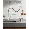 imageFORIOUS Brushed Nickel Kitchen Sink FaucetWaterfall Bathroom Faucet