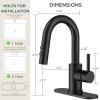 imageFORIOUS Matte Black Bathroom Faucet 1 Hole 360 Swivel Single Handle Bathroom Sink Faucet with Pop Up Drain