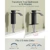 imageFORIOUS Matte Black Waterfall Bathroom Faucets 1 or 3 Hole Vanity Single Bathroom Sink Faucet with cUPC Supply Line and Pop Up Drain Suitable for Basin Rv Restroom SinkMatte Black